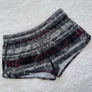 SALT LIFE shorts grey red swim beach fishing boating swordfish stripe design M